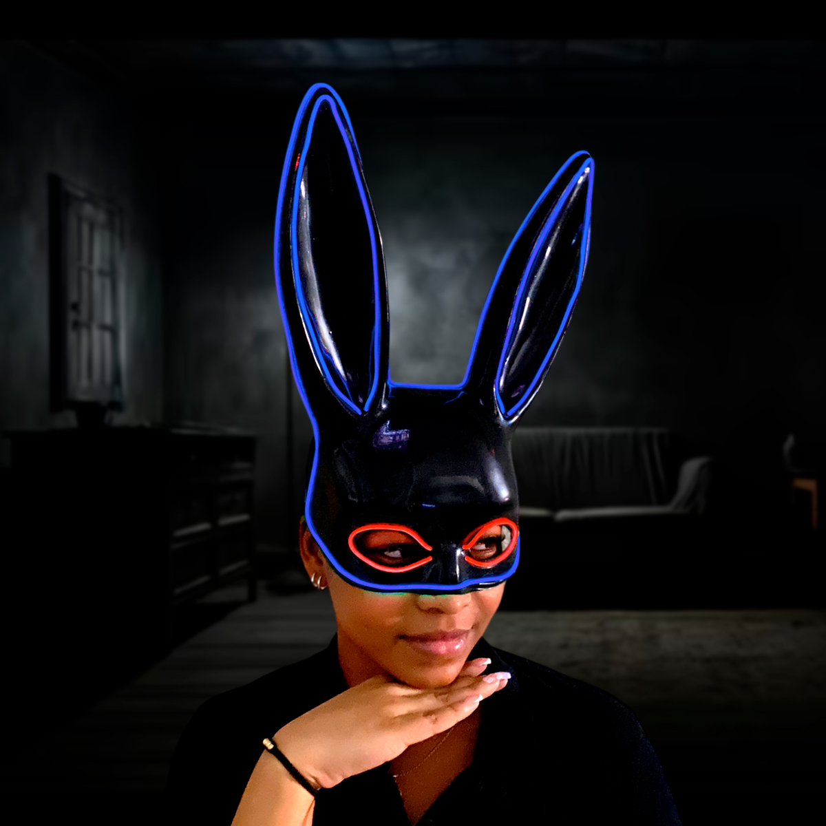 Miniatura 3 de Mascara LED Conejo Media Cara PG395LED